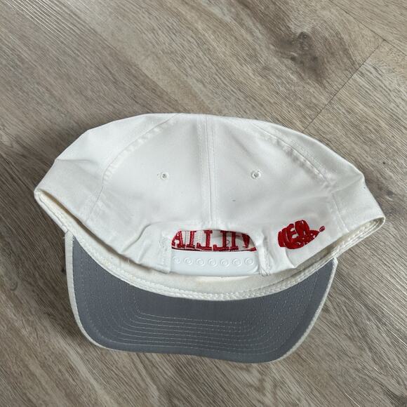Vintage New Era Williams‎ Bulldog Snapback Hat White Split Bar Line Cap - Picture 6 of 8